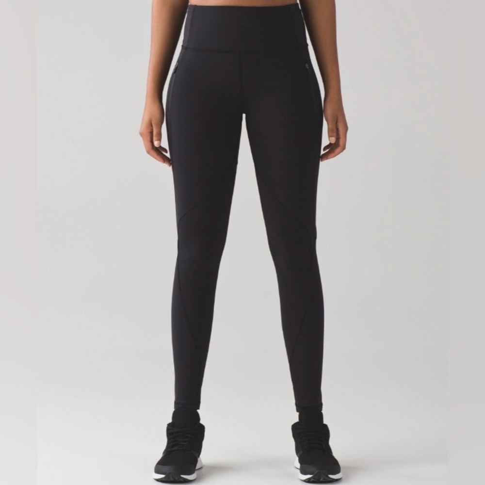 Black Lululemon Run It Out Tight